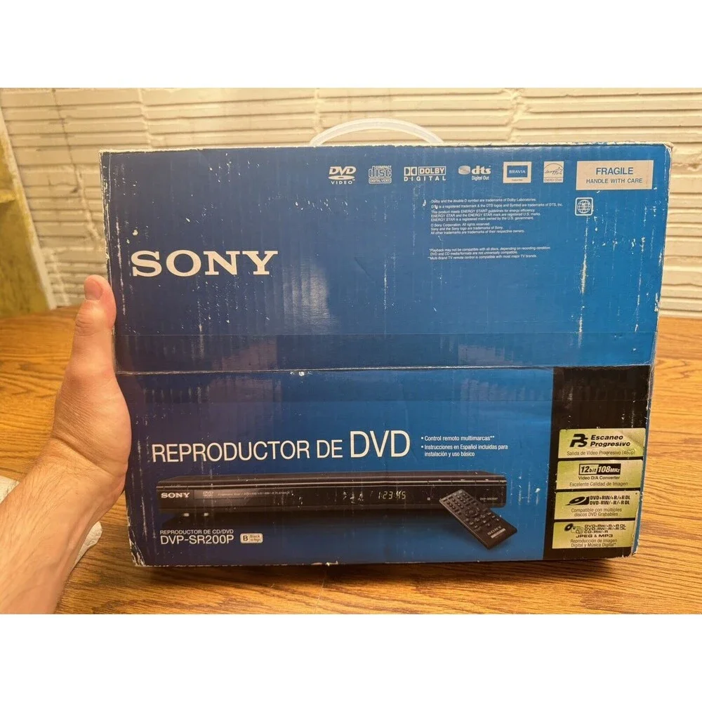 Sony CD/DVD/DVD+RW/+R/+R DL/-RW/-R/-R DL/JPEG/MP3; REMOTE,‎ DVP-SR200P, TESTED